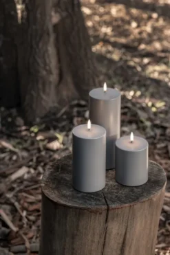 UYUNI LED Outdoor-Kerze 8,4x20 cm Sandstone