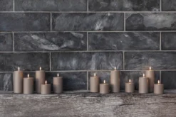 UYUNI LED Outdoor-Kerze 8,4x20 cm Sandstone
