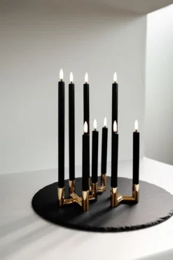 UYUNI Matrix Kerzenständer für 2 Mini Stabkerzen Warm brass